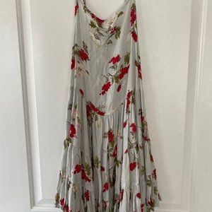 Free People Flower Print Summer Dress Light Blue